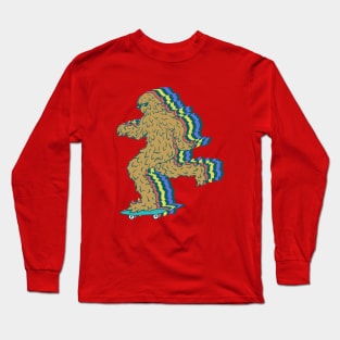 Skating Sassy Sasquatch Long Sleeve T-Shirt